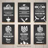 Vettore gratuito inviti per un barbecue, colore nero