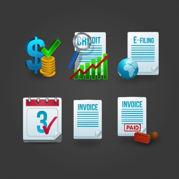 Free vector invoice icon collection