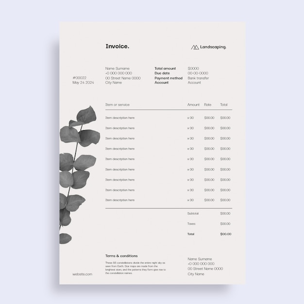 Invoice template design