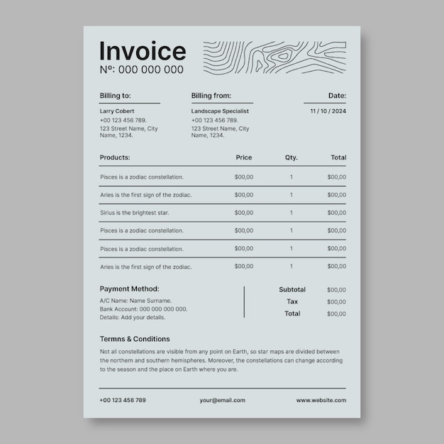 Free vector invoice template design