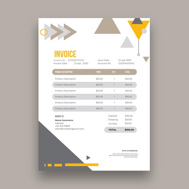 Invoice template for general business