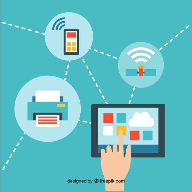 iot background in flat design