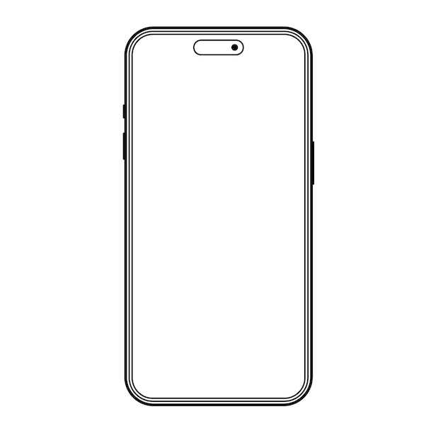 Free vector iphone ovel notch outline for ui ux design