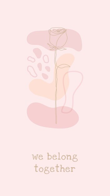 バラの花とiPhoneピンクの壁紙テンプレートベクトル