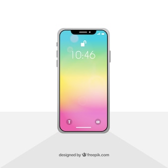 アイフォーンxとグラデーションの壁紙 無料のベクター