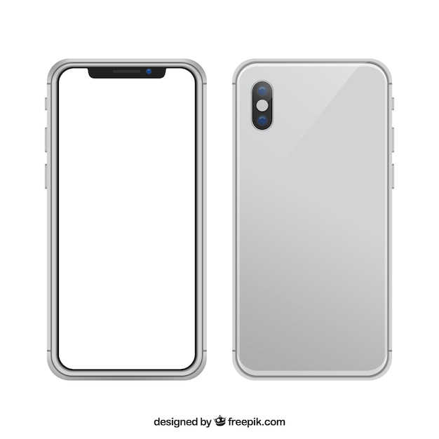 Free Iphone X With White Screen In Realistic Style Svg Dxf Eps Png Die Cutting Vectors Photos And Psd Files Free Download