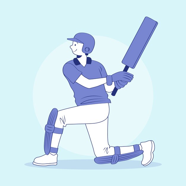 Ipl cricket illustration in hand drawn style