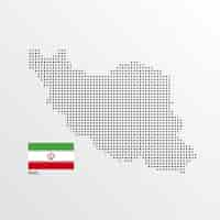 Free vector iran map design with flag and light background vector