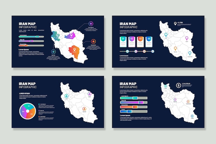 Free Vector iran map infographics