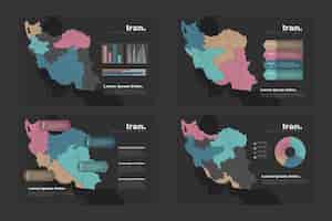 Бесплатное векторное изображение Инфографика карты ирана