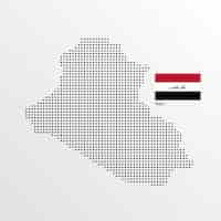 Free vector iraq map design with flag and light background vector