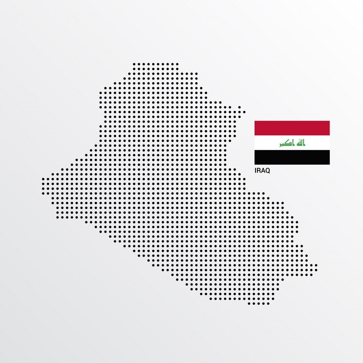 मुफ़्त वेक्टर iraq map design with flag and light background vector 