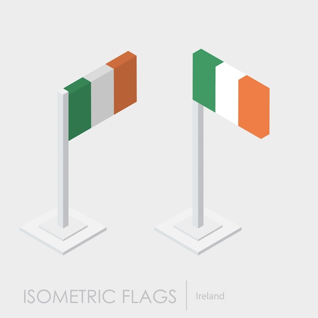 Ireland flag 3d isometric style