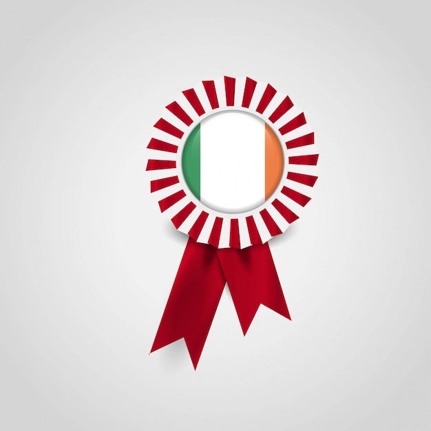 Ireland flag badge design vector