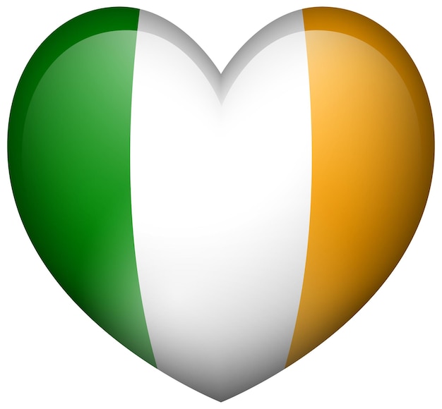 Ireland flag in heart shape