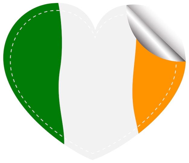 Бесплатное векторное изображение Флаг ирландии в форме сердца