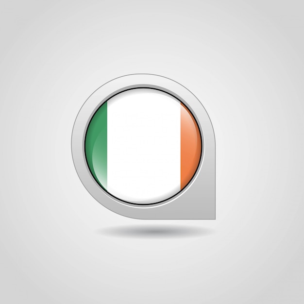 Ireland flag map navigation design vector