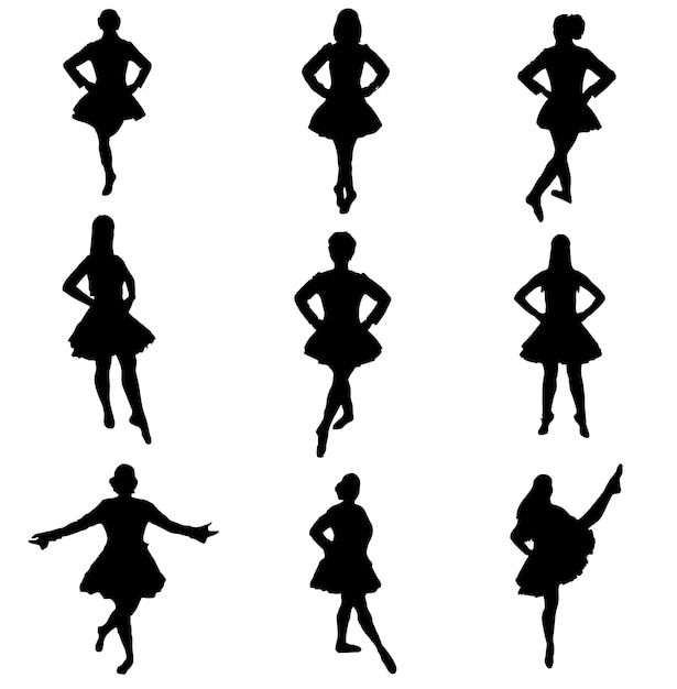 Premium Vector | Irish dancing silhouette pack