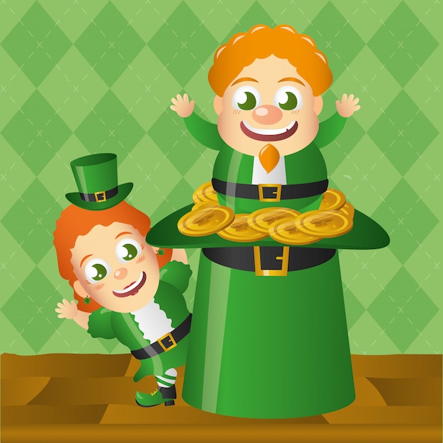 Бесплатное векторное изображение Ирландец дудне салидно из green hat, день святого патрика