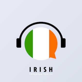 Irish language course banner. online learning. vector eps 10. isolated on background.