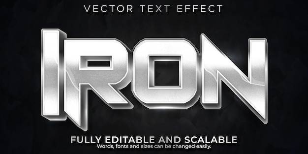 Iron text effect, editable metallic and shiny text style
