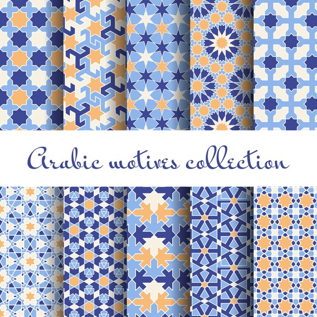 Islamic, arabic seamless pattern set, design wallpaper