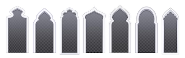 이슬람 또는 아랍어 창 문 아치형 포털