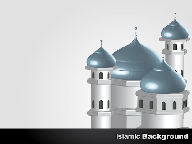 Free vector islamic background with 3d mosque