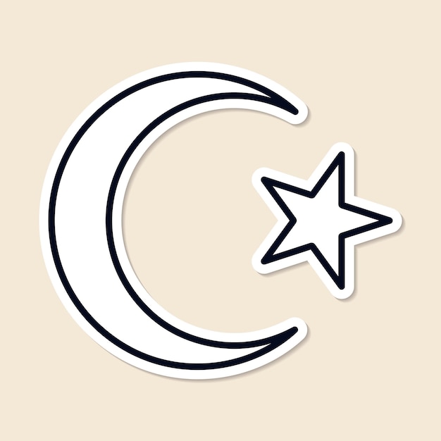 Бесплатное векторное изображение Исламский вектор символов полумесяца и звезды