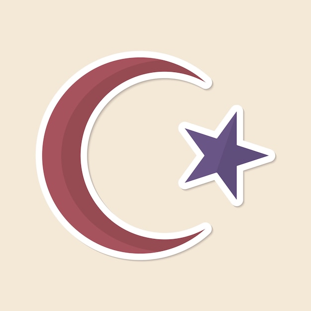 Free vector islamic crescent moon and star symbol vector