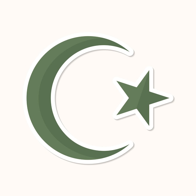 Free vector islamic crescent moon and star symbol vector