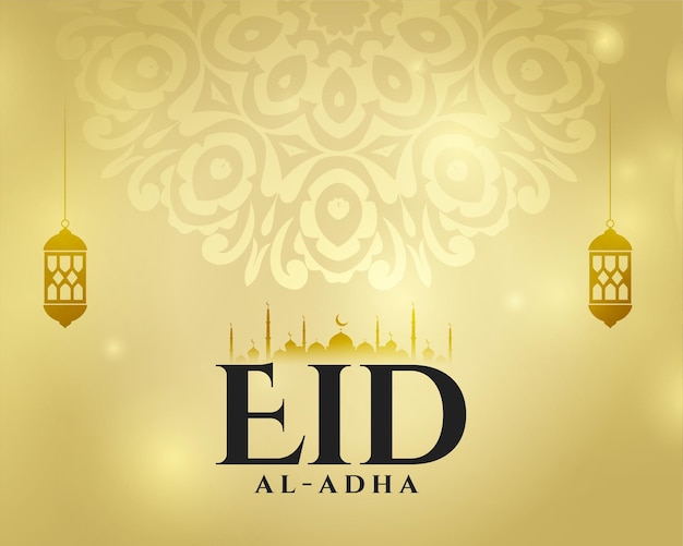 Vettore gratuito stile di decorazione islamica eid al adha card design