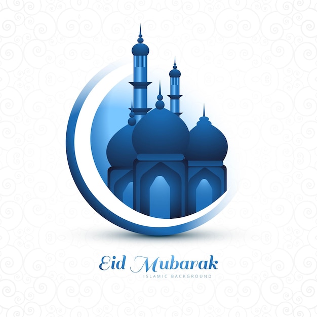 Islamic eid mubarak card holiday background