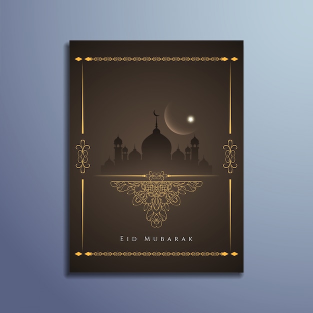 Eid mubarak disegno elegante della carta