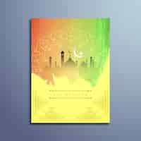 Free vector islamic eid mubarak design with bright colors