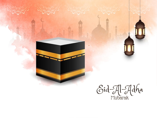Islamic festival Eid-Al-Adha mubarak greeting card