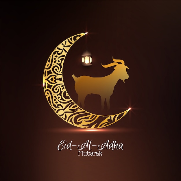 Festival islamico eid-al-adha mubarak con design lunare