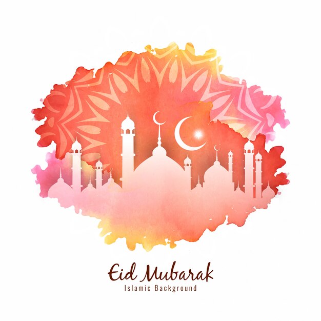 Islamic festival Eid Mubarak colorful background