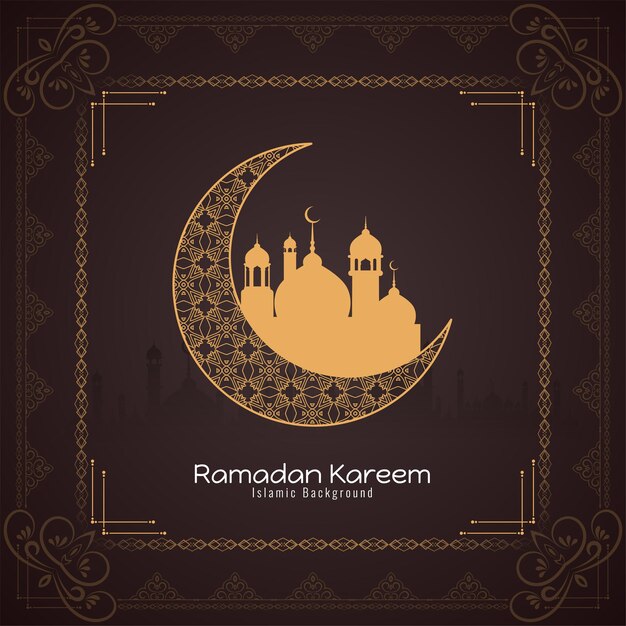Islamic holy month Ramadan Kareem religious festival mosque background vector