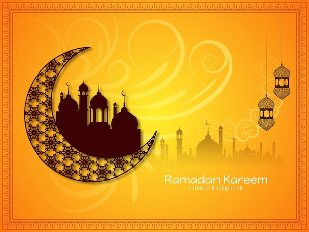 Free vector islamic holy month ramadan kareem religious festival mosque background vector