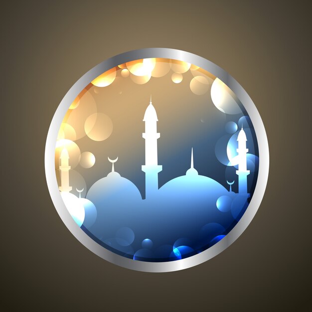 Islamic label with mosque