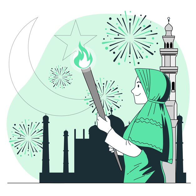 Islamic new year concept illustration