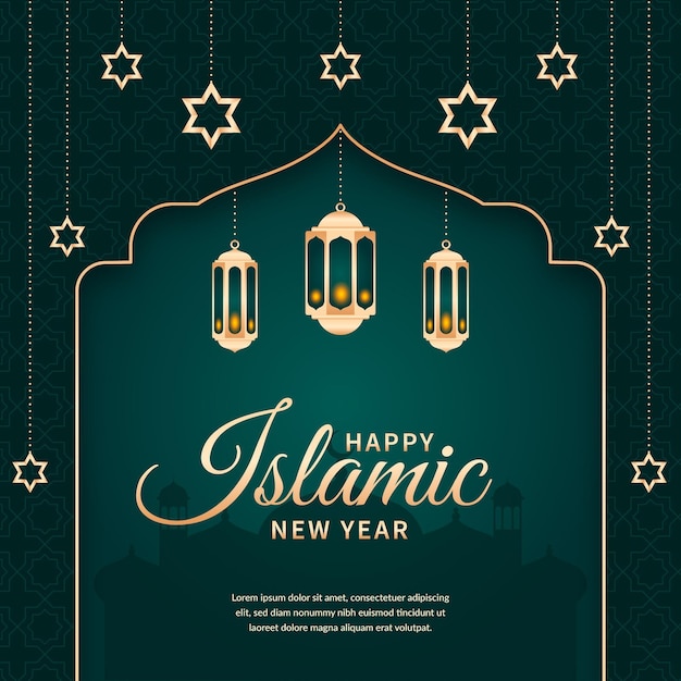 Islamic new year illustration design