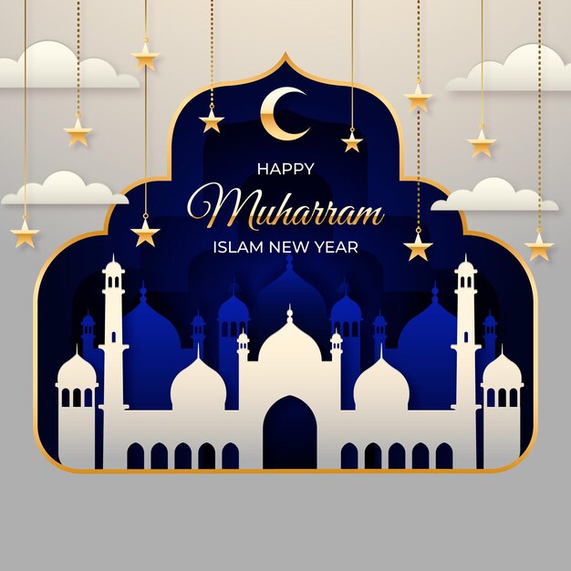 islamic new year in paper style