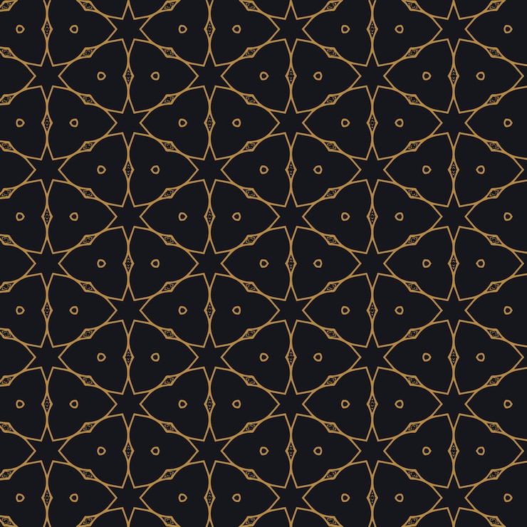 Free Vector islamic pattern design on black background