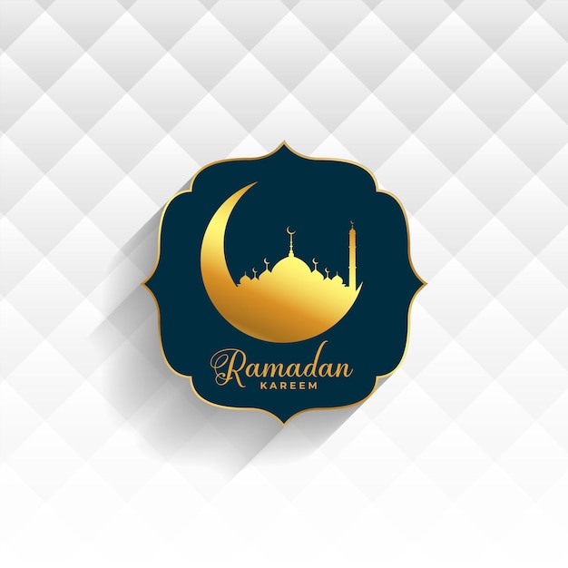 Islamic ramadan kareem white greeting background