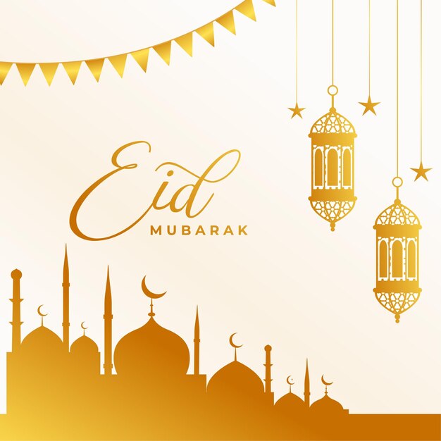 Free vector islamic style eid mubarak stunning background for home decor