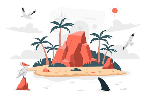 Free vector island concept illustration