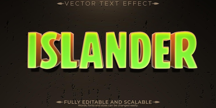 Free Vector island editable text effect editable cartoon and pirate text style