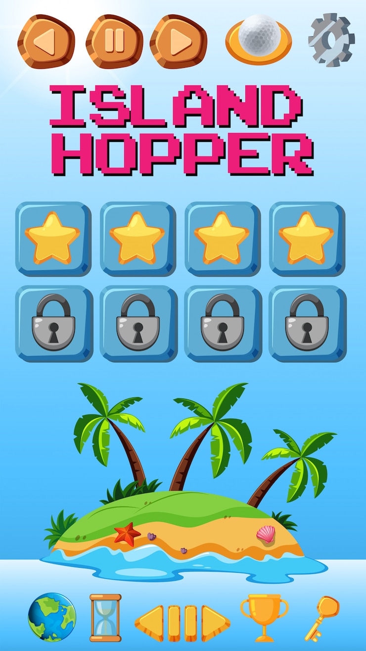 Free Vector island hopper game template